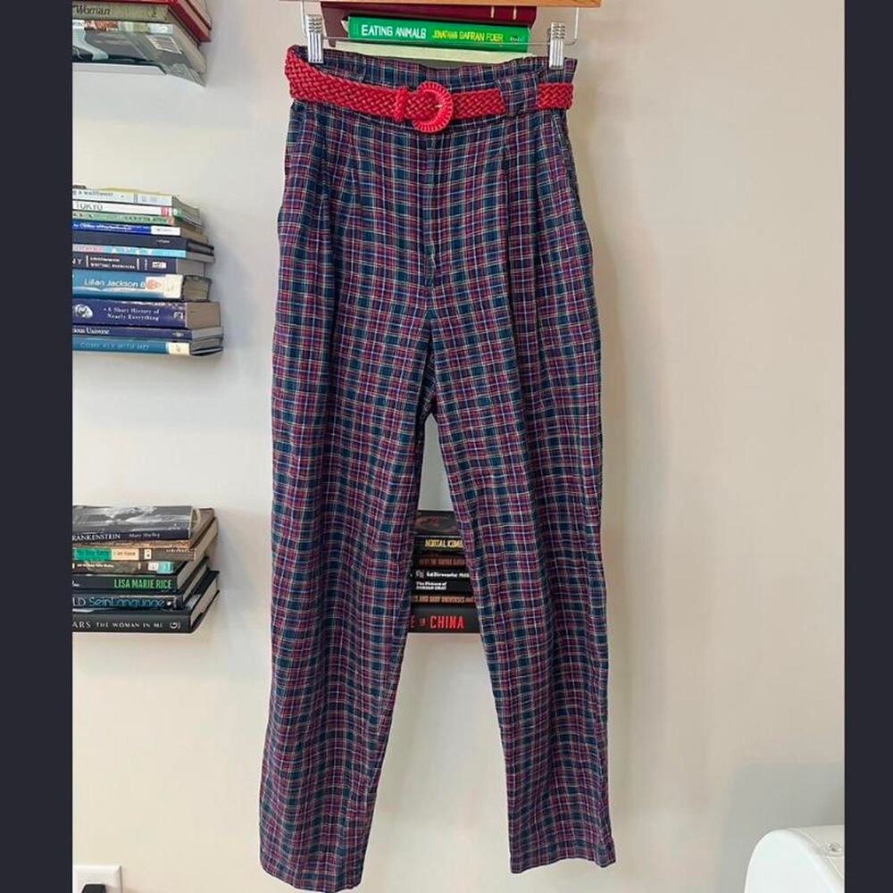Vintage Fundamental Things High Waisted Plaid Trousers Size 8